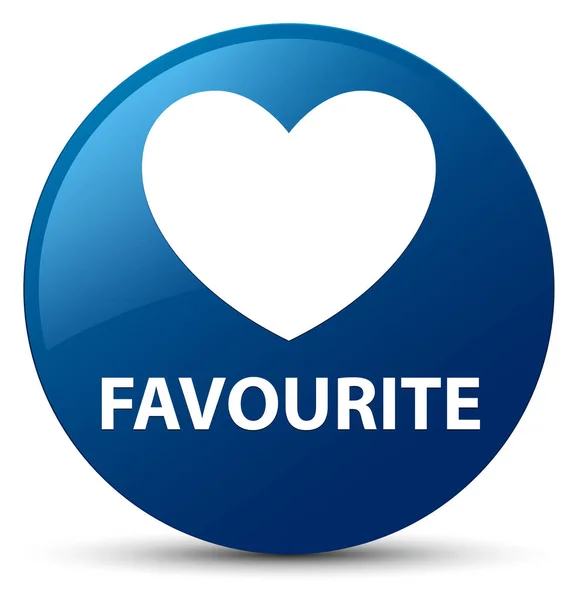 Favourite (heart icon) blue round button — Stock Photo, Image