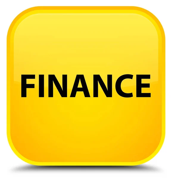 Finanční speciální žluté čtvercové tlačítko — Stock fotografie