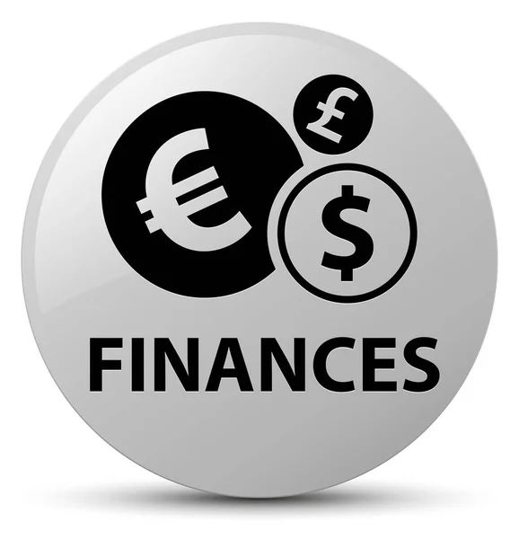 Financias (sinal euro) botão redondo branco — Fotografia de Stock