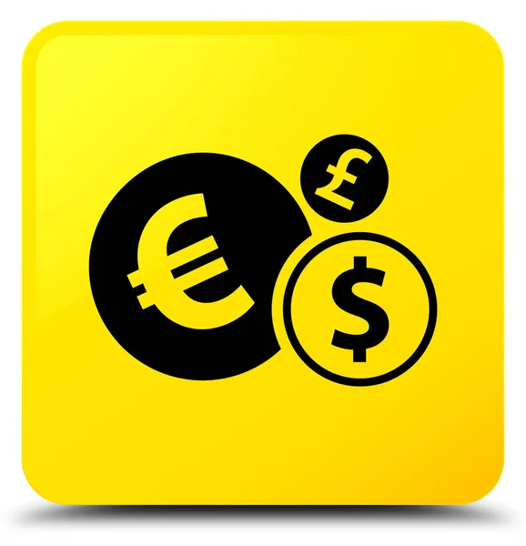 Οικονομικά εικονίδιο κίτρινο τετράγωνο κουμπί — Φωτογραφία Αρχείου