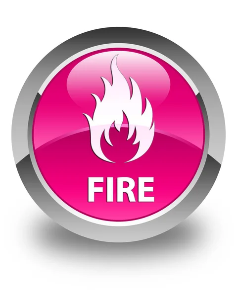 Fire glossy pink round button — Stock Photo, Image