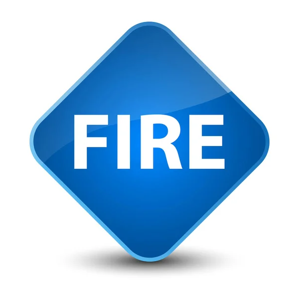 Fire elegant blue diamond button — Stock Photo, Image