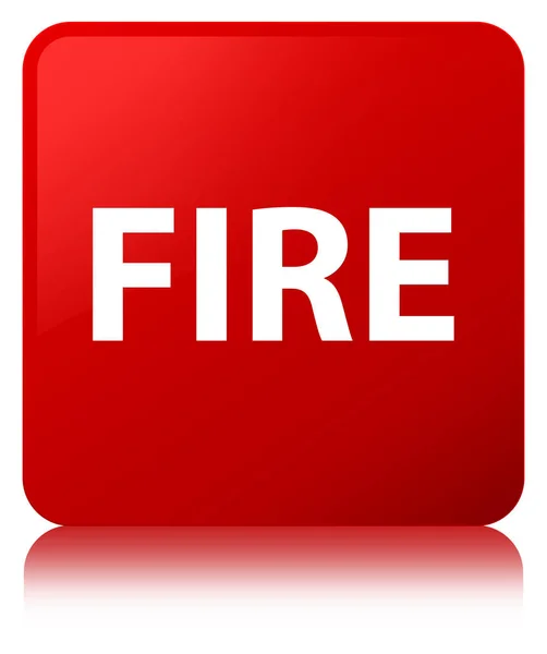 Tűz piros négyzet gomb — Stock Fotó