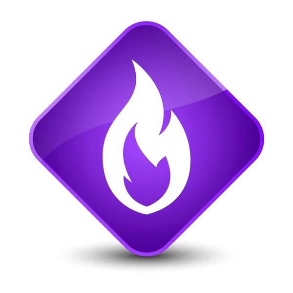 Elegantní fialový kosočtverec tlačítko oheň plamen — Stock fotografie
