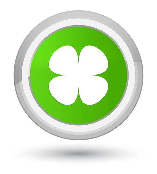 Flower leaf icon prime soft green round button — Stock Photo, Image