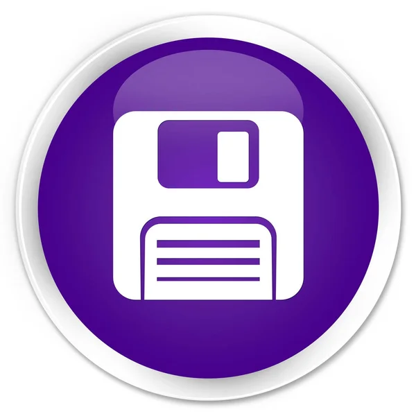 Diskette Symbol Premium lila runde Taste — Stockfoto