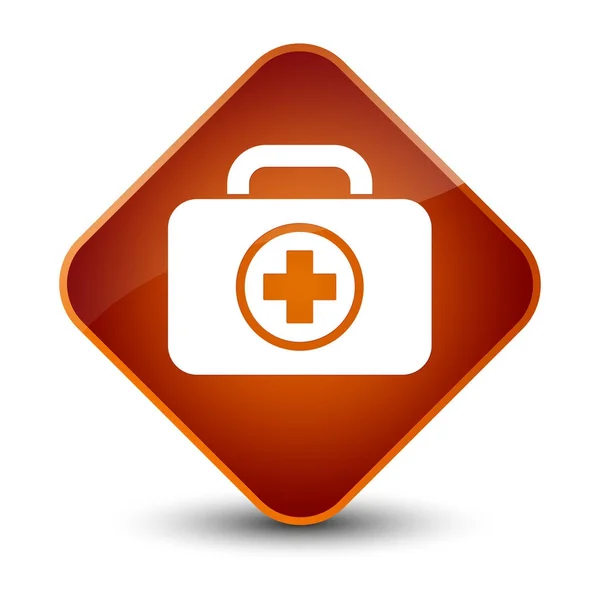 First aid kit icon elegant brown diamond button — Stock Photo, Image
