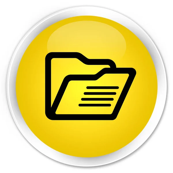 Folder icon premium yellow round button — Stock Photo, Image