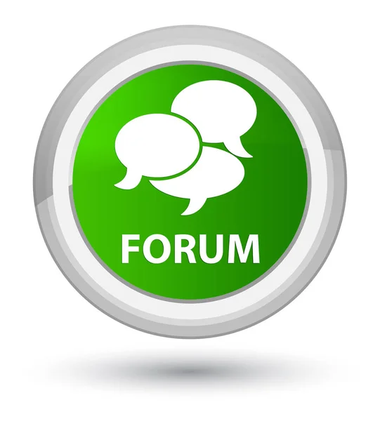 Forum (comments icon) prime green round button — Stock Photo, Image