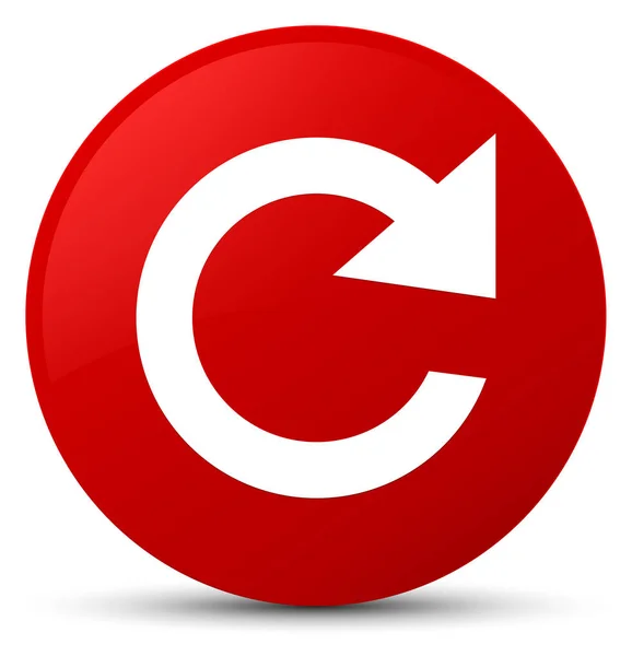 Reply rotate icon red round button — Stock Photo, Image