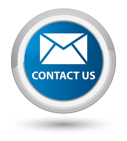 Contact us (email icon) prime blue round button — Stock Photo, Image