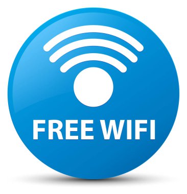 Ücretsiz Wi-Fi camgöbeği mavi yuvarlak düğmesi