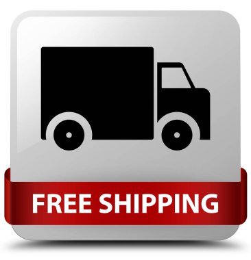 Beyaz kare düğme kırmızı kurdele orta ücretsiz kargo