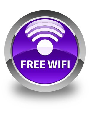 Ücretsiz Wi-Fi parlak mor yuvarlak düğme