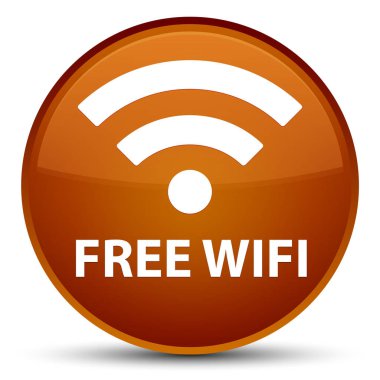 Ücretsiz Wi-Fi özel kahverengi yuvarlak düğmesi