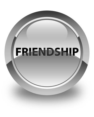 Dostluk parlak beyaz yuvarlak düğme