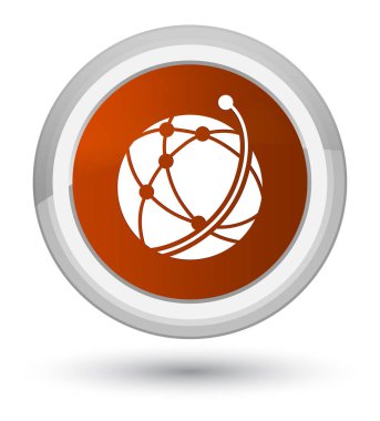 Küresel ağ kutsal kişilerin resmi ana kahverengi yuvarlak düğme