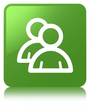 Grup simgesi yumuşak yeşil kare düğme