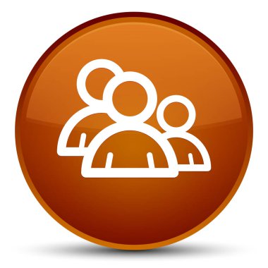Grup simgesi özel kahverengi yuvarlak düğmesi
