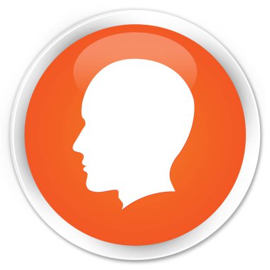 Baş erkek yüz simgesi sigorta primi düğmesini turuncu