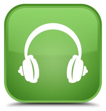 Kulaklık kutsal kişilerin resmi özel yumuşak yeşil kare düğme