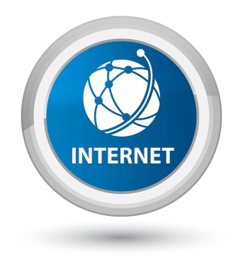 Internet (küresel ağ simgesini) baş mavi yuvarlak düğmesi