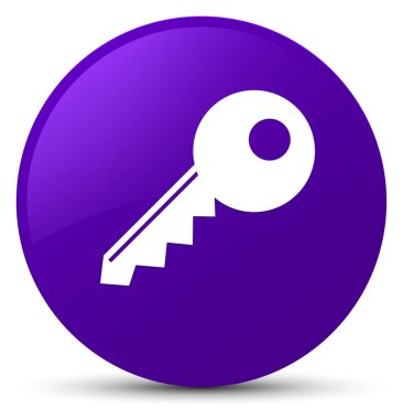 Anahtar simgesi mor yuvarlak düğmesi