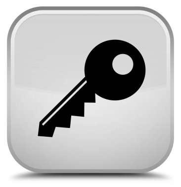 Anahtar simgesi özel beyaz kare düğme