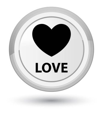 Aşk baş beyaz yuvarlak düğmesi