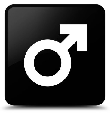 Erkek işareti simgesi siyah kare düğme