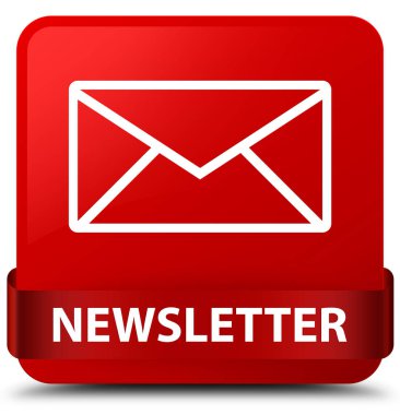 Bülten kırmızı kare düğmesini kırmızı kurdele orta