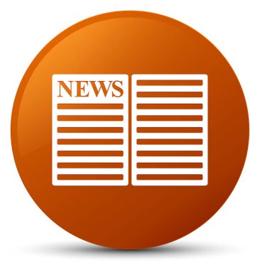 Gazete simgesi kahverengi yuvarlak düğmesi