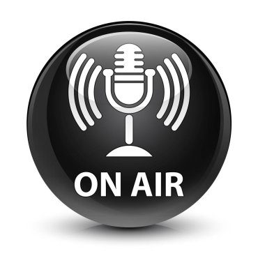 Hava (mikrofon simgesi) cam gibi siyah yuvarlak düğmesi