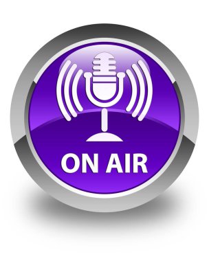 Hava (mikrofon simgesi) parlak mor yuvarlak düğmesi