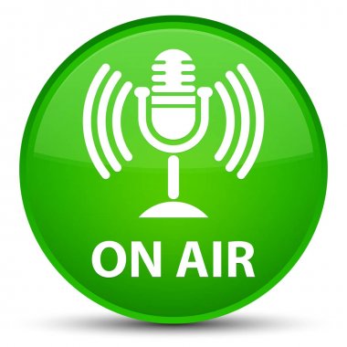 Hava (mikrofon simgesi) özel yeşil yuvarlak düğmesi