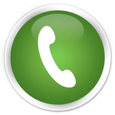 Telefon kutsal kişilerin resmi sigorta primi yumuşak yeşil yuvarlak düğme