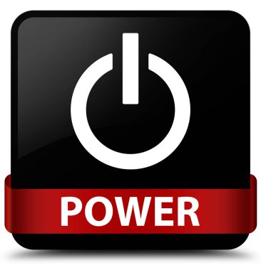 Güç siyah kare düğme kırmızı kurdele orta