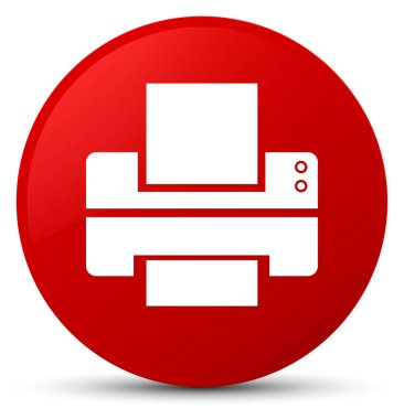 Yazıcı simgesi kırmızı yuvarlak düğmesi