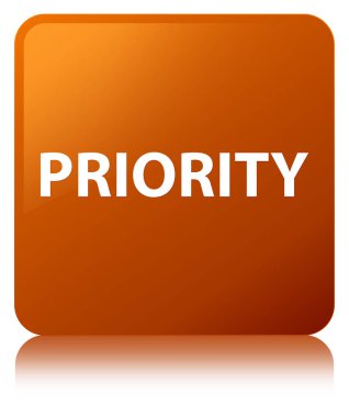 Öncelik kahverengi kare düğme