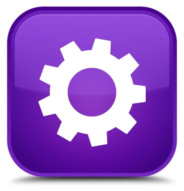 İşlem simgesi özel mor kare düğme