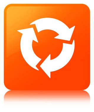 Yenile simgesi turuncu kare düğmesi