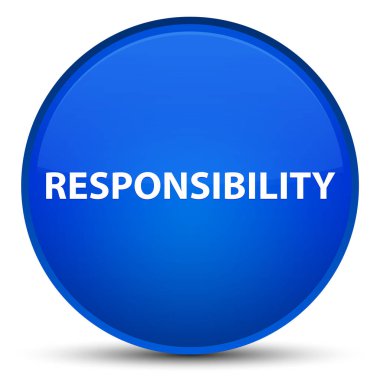 Sorumluluk özel mavi yuvarlak düğmesi