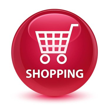 Alışveriş camsı pembe yuvarlak düğmesi