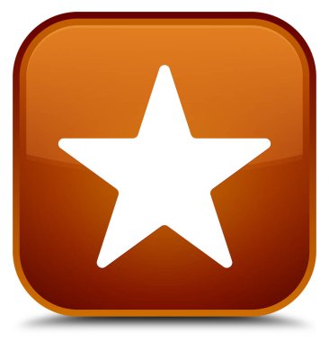 Yıldız simgesi özel kahverengi kare düğme