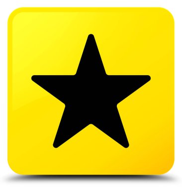 Yıldız simgesi sarı kare düğme