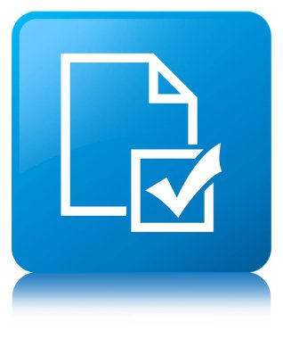 Anket kutsal kişilerin resmi camgöbeği mavi kare düğme