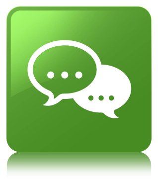 Konuşma balonu simgesini yumuşak yeşil kare düğme