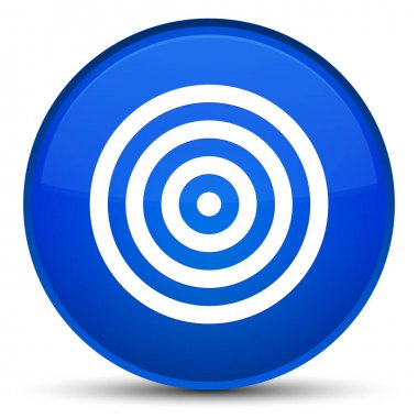 Hedef simgesi özel mavi yuvarlak düğmesi