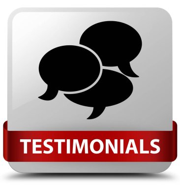 Görüşler (yorum simgesi) beyaz kare düğme kırmızı kurdele m