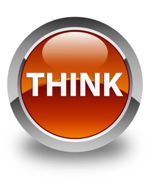 Parlak kahverengi yuvarlak düğme düşünüyorum